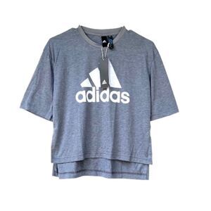 Adidas High Low Logo Tee-Shirt Top XS New NWT